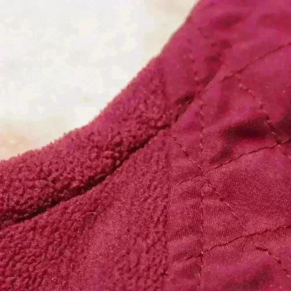 COLUMBIA Lightweight Crop Fleece Full Zip Quilted Vest Pockets Red Women Med - Picture 6 of 12